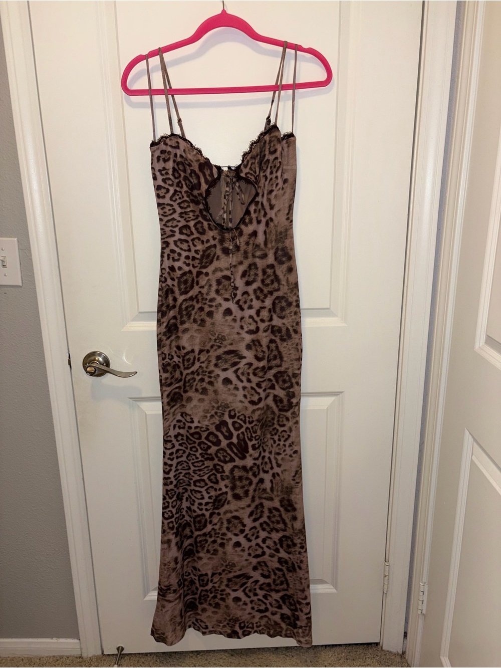 Fashion Nova Brown Leopard Print Maxi Dress